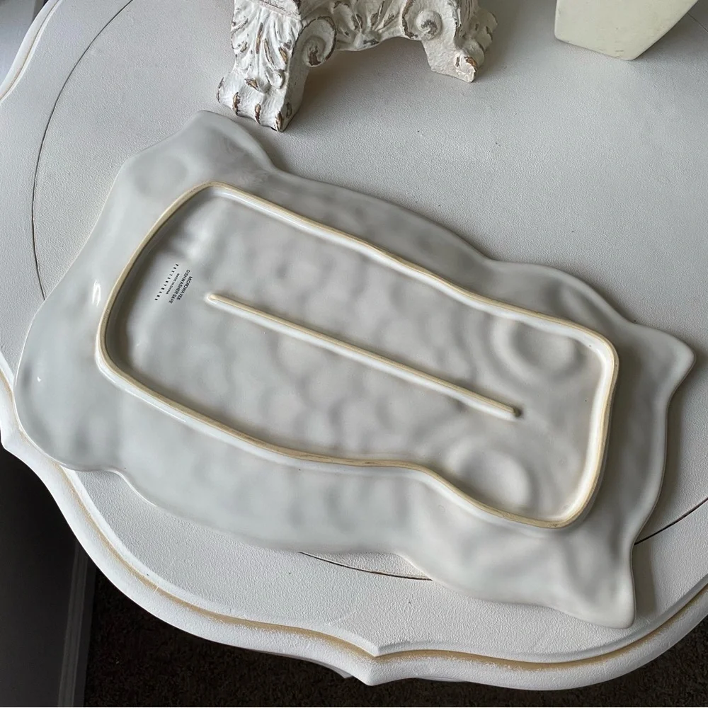Pottery Barn Owl Platter Large Cream‎ White Tan